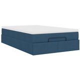 vidaXL Otomanski posteljni okvir z vzmetnico moder 120x200 cm blago | Shoptok.si