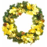  Božični venec z LED lučkami zelen 60 cm PVC, (5000358830) | Shoptok.si
