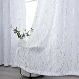 INF Komplet 2 zaves iz prosojnega blaga z motivom srebrnih drevesnih vej White M, (5000071055) | Shoptok.si