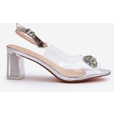 S. BARSKI Transparent Sandals with Silver Embellishment D&A | Shoptok.si