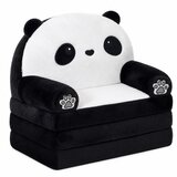 Panda 2in1 Children's Soft Sofa Armchair/Lounge Chair Black and White | shoptok.hr