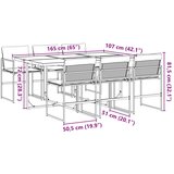 7-dijelni vrtni blagovaonski set s jastucima crni od tekstilena | shoptok.hr