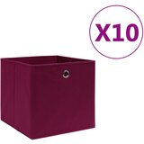  Kutije za pohranu od netkane tkanine 10 kom 28x28x28 cm crvene | shoptok.hr