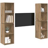  Set TV komoda 4 kom. Umjetnički hrast Konstruirano drvo | Shoptok.si
