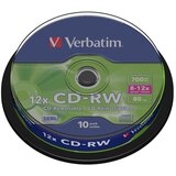 Verbatim CD-RW 700MB, 8-10x, újraírható, hengeren (10db) | shoptok.hr