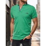 DStreet Koszulka męska polo z haftem zielona | Shoptok.si