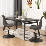 vidaXL Vrtljiv jedilni stol 2 kosa temno siv žamet