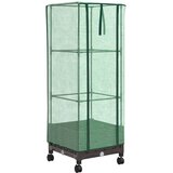 Vrtna saksija s pokrovom staklenika i kotačima Smeđa PP - Smeđa 40 x 40 x 123 cm s kotačima | shoptok.hr