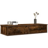 vidaXL Stenska polica s predali dimljen hrast 100x37,5x19 cm inž. les Cene