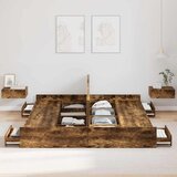  Krevet s ladicama Dimljeni hrast 200 x 200 cm Konstruirano drvo | shoptok.hr