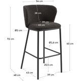 Kave Home Crna barska stolica (visine sjedala 65 cm) Ciselia – | shoptok.hr