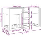  Postelja na vzkraj za otroke Betonsko siva 90 x 190 cm, (5000137008) | Shoptok.si