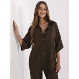 Italy Moda Shirt-MI-KS-6537.74P-dark brown | Shoptok.si