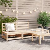 Maison Chic Vrtni kavč - Zunanji kavč brez naslonjal s stolčkom za noge trdna borovina, (22043727) | Shoptok.si