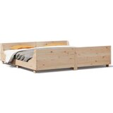 vidaXL Posteljni okvir brez vzmetnice 200x200 cm trdna borovina | Shoptok.si