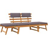  Vrtni ležaj s jastucima 2-u-1 190 cm masivno bagremovo drvo | shoptok.hr