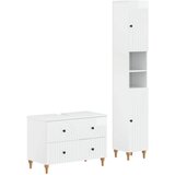  Set kupaonskih ormara od 2 dijela ALKMAAR Bijela visokog sjaja | shoptok.hr