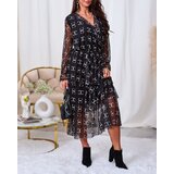 Resti Black mesh midi dress with print | shoptok.hr