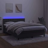  Box spring s madracem LED tamnosivi 140x200 cm baršun | shoptok.hr