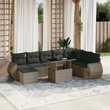 vidaXL 9-dijelni set vrtnih sofa od poliratana s jastucima sivi | shoptok.hr