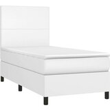  Box spring postelja z vzmetnico bela 90x200 cm umetno usnje, (20846702) | Shoptok.si