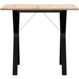 vidaXL jedilna miza y okvir 80x80x75 cm trdna borovina lito železo | Shoptok.si