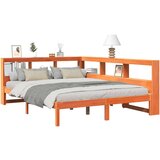  Knjižna postelja brez vzmetnice vošč. rjava 140x200 cm borovina, (21792832) | Shoptok.si