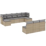  10-dijelni set vrtnih sofa s jastucima bež od poliratana | shoptok.hr