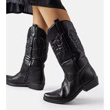 Gemre Black flat heel cowboy boots Simonetta | Shoptok.si