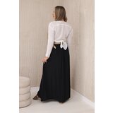 Kesi Włoski Viscose skirt with decorative belt black | shoptok.hr