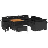 vidaXL Vrtna sedežna garnitura z blazino 13 pcs Črna poli ratan, (5000153832) | Shoptok.si