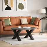 Noge za klubsko mizico v obliki črke X, 2 kosa, črne, 70 x (42-43) cm, jeklo, (22123843) | Shoptok.si