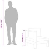  Srednja sofa s 1 naslonom za ruke tamnosiva od bagremovog drva | shoptok.hr