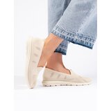 Shelvt Beige Women's Textile Slip On | shoptok.hr