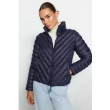 Trendyol Navy Blue Fitted Inflatable Jacket with Hood