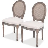  Jedilni stoli 2 kosa krem blago | Shoptok.si