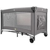  Sklopivi putni krevetić za bebe 60x120 cm s madracem i kotačićima sivi | shoptok.hr