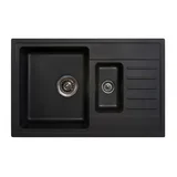 granitna usadna sudopera xQuadro Plus 1.5D crna Ø90/60