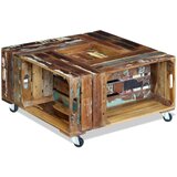  Stolić za kavu od masivnog obnovljenog drva 70 x 70 x 35 cm | shoptok.hr