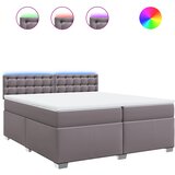  s oprugama i madracem sivi 200x200 cm od umjetne kože | shoptok.hr