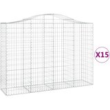  Lučne gabionske košare 15kom 200x50x140/160cm pocinčano željezo | shoptok.hr
