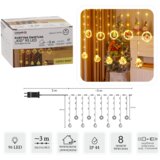 Molarem Home Božićne LED lampice za dječju sobu - Zavjesa - 95 LED, IP44, toplo bijela, 3m, 8 načina osvjetljenja Cijene
