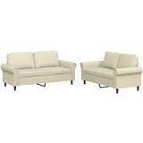  2-dijelni set sofa s jastucima krem od umjetne kože | shoptok.hr