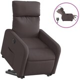 Maison Chic Električni naslanjač - Relax naslanjač s funkcijo vstajanja temno rjavo blago, (22062130) Cene