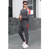 Madmext Anthracite Men's Tracksuit Set with Stripe Shoulder 4670 | Shoptok.si