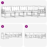  Set vanjskih sofa 5 kom. Bijela i svjetlosiva Smeđa 327 x 168,5 x 73 cm | shoptok.hr