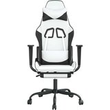  Masažna igraća stolica s osloncem bijelo-crna od umjetne kože | shoptok.hr