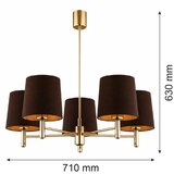 Brilagi Luster na šipci MONTE 5xE27/15W/230V braon/zlatna | Eponuda.com