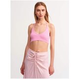Dilvin 1061 Lace-Up Knitwear Bra-Pink Cene