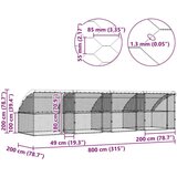  Kućica za pse s pohranom 4 pcs Srebrno 8 x 2 x 2 m Čelik | shoptok.hr
